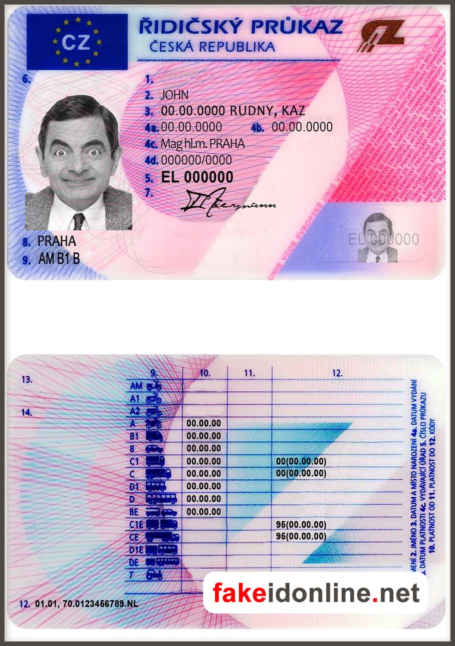Czech Republic Driver License PSD Template